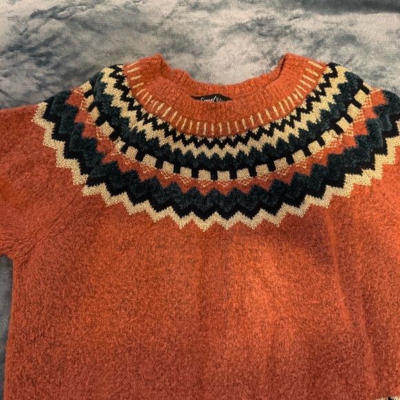 Sweet Rain Orange and Black Patterned Sweater - Picture 2 of 3